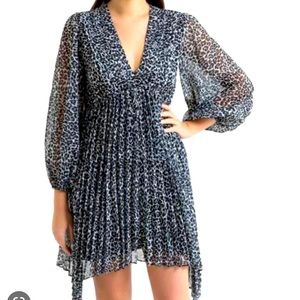 The Kooples empire babydoll chiffon leopard dress 0 2 xs